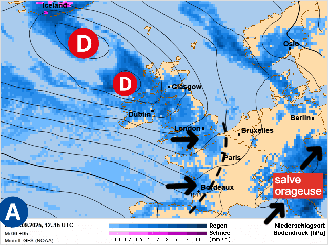 Carte de prévisions d'europe du Mercredi 10 septembre 2025