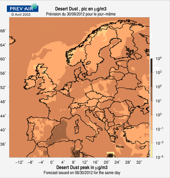 Image d'illustration pour Sable du Sahara dans le ciel du Sud-est de la France 