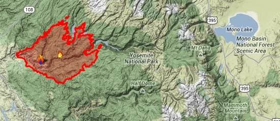 Image d'illustration pour Sécheresse et incendie en Californie (parc Yosemite)