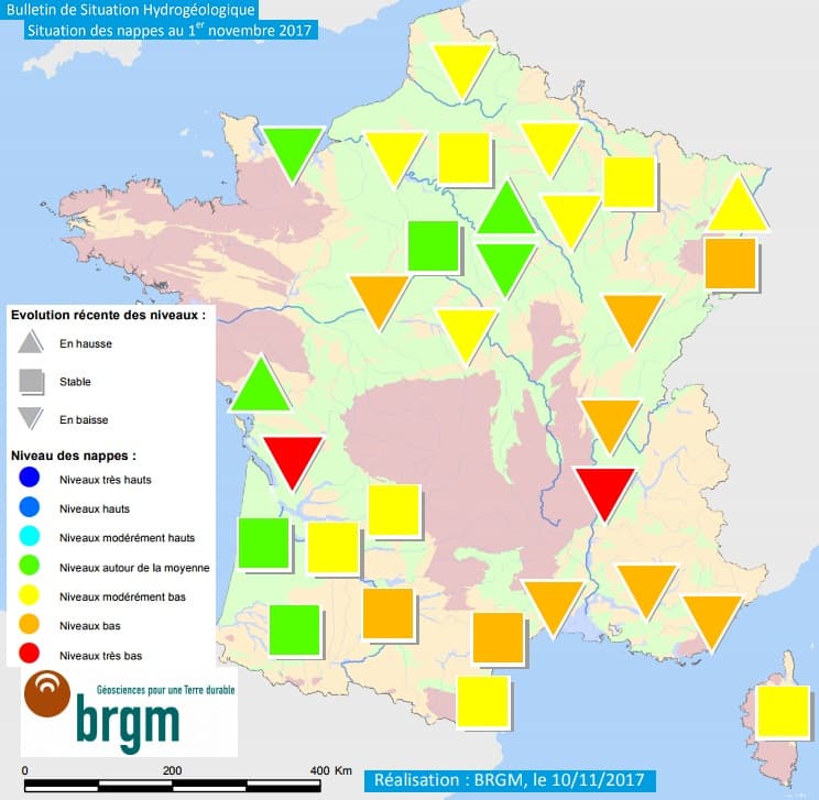 Image d'illustration pour Bulletin de niveaux des nappes phréatiques en novembre