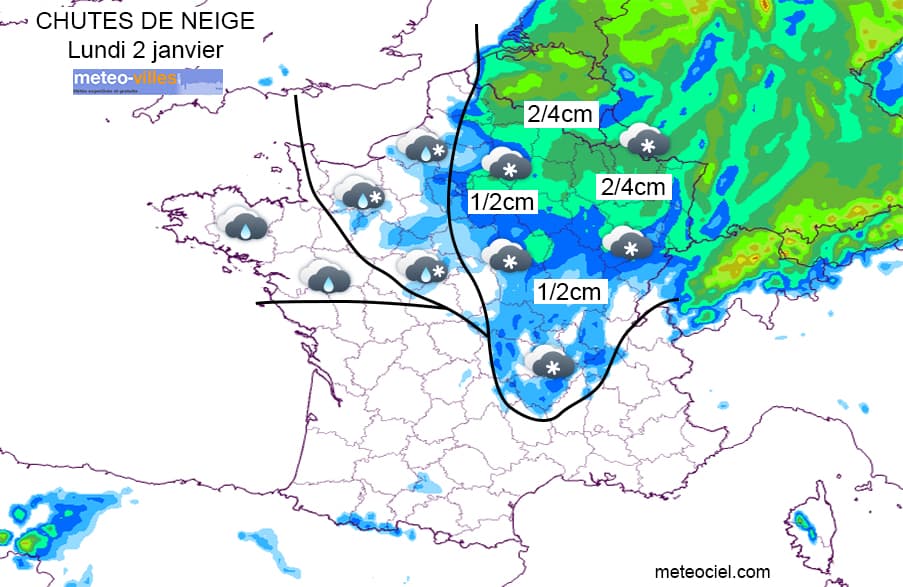 Image d'illustration pour Faible épisode neigeux dans le nord-Est ce lundi