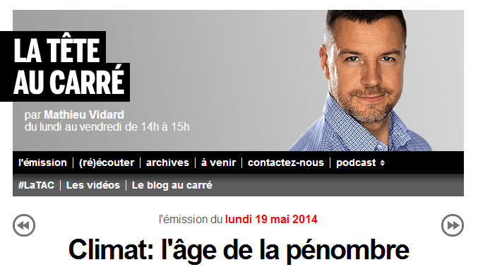 Image d'illustration pour Changements climatiques au sommaire de "La tête au carré" sur France Inter