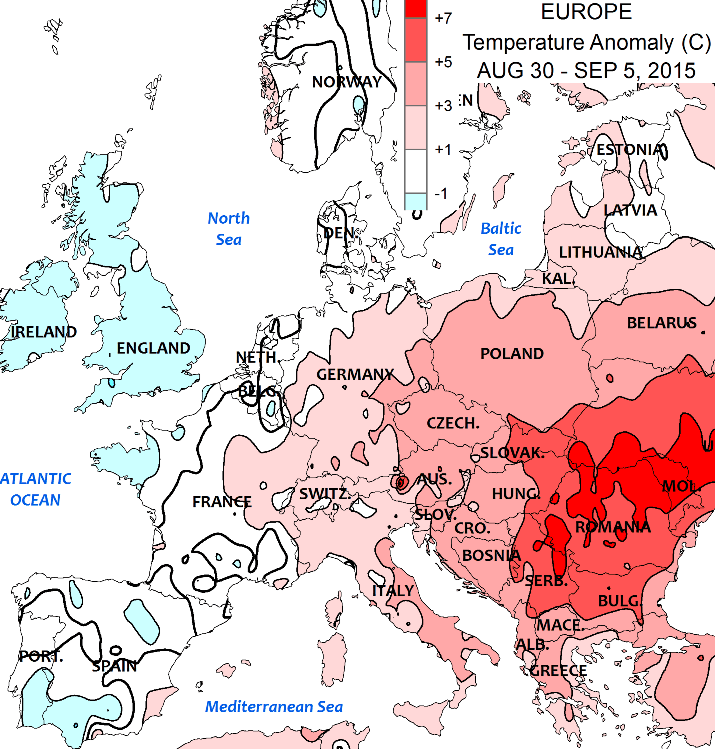 Image d'illustration pour Records de chaleur sur l'Europe de l'Est - Plus frais à l'Ouest