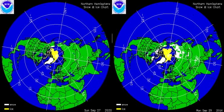 Image d'illustration pour Point complet sur l'étendue de la banquise et des surfaces enneigées